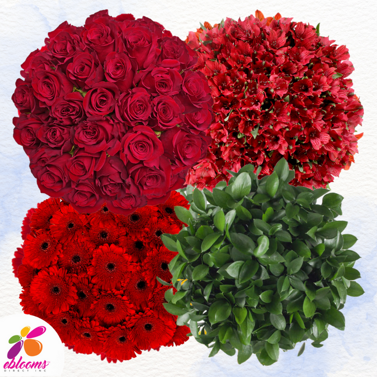 Combo Box 7- Gerbera Daisies - Roses - Alstro - Ruscus Pk130